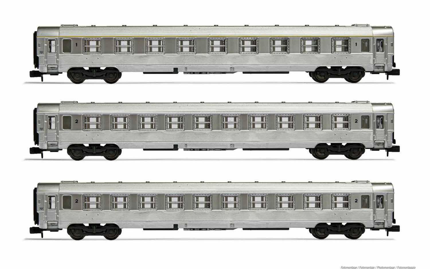 Arnold HN4335 3er Set Personenwagen Inox SNCF Ep III