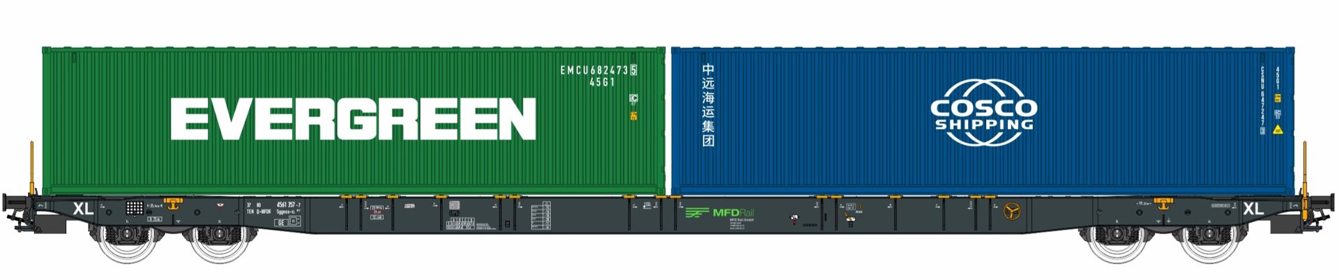 Igra 96010075 Containertragwagen Sggnss XL MFD Ep VI EVERGREEN COSCO