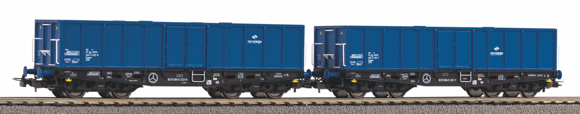 Piko 58260 2er Set Hochbordwagen 401Zk PKP Cargo Ep VI